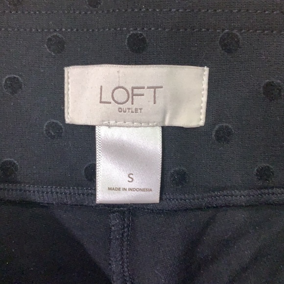 Loft Outlet Black Legging w/ Velvet Polkadot sz:S - Picture 4 of 7